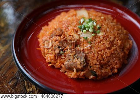Kimchi Fried Rice Korean Food In Close Up