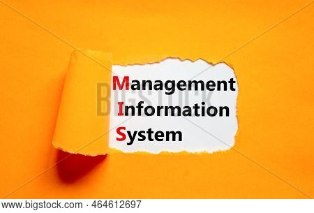 Mis Management Information System Symbol. Concept Words Mis Management Information System On White P