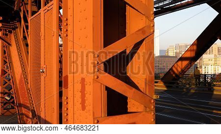The Broadway Bridge In Portland Painted Red