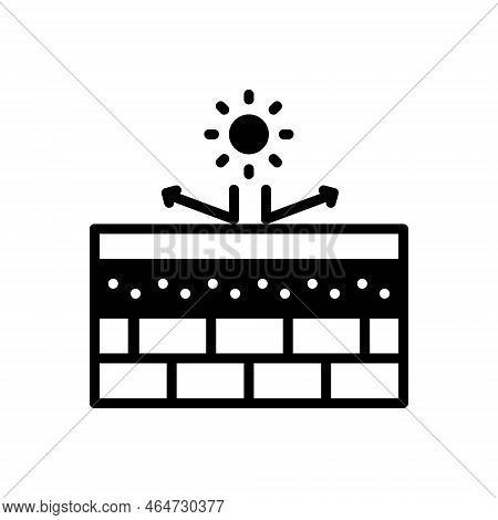 Black Solid Icon For Insulation Covering Cushioning Conductivity Heatproof Radiative Temperature Pro