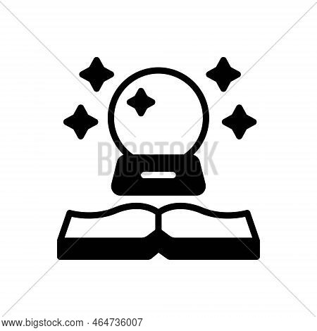 Black Solid Icon For Mystery Secret Enigma Arcanum Conundrum Crystal-ball Prediction