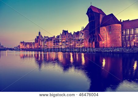 Gdansk av Riverside i gryningen