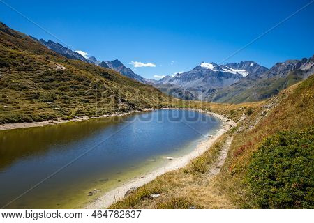 Lake Of The Nail, Lac Du Clou, In Pralognan Mountains, French Alps