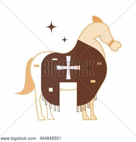 Isolated Medieval Knight Horse Cavalry Icon Vector Illustration