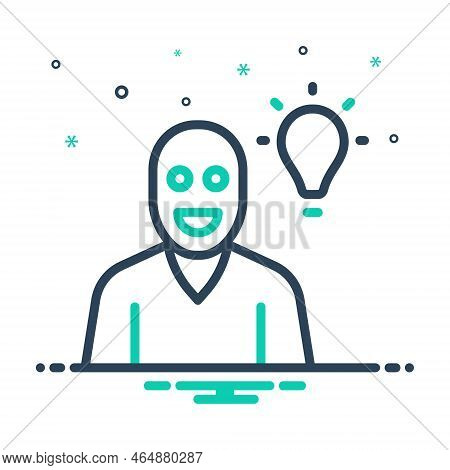 Mix Icon For Realize Perceive Understand Deem Comprehend Think Consider Enlighten Idea
