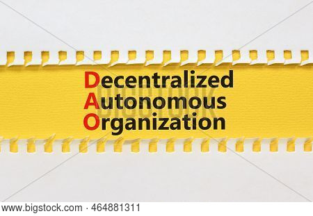Dao Decentralized Autonomous Organization Symbol. Concept Words Dao Decentralized Autonomous Organiz