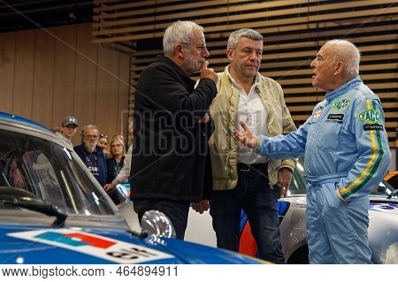 Lyon, France, November 4, 2022 : Jean-claude Andruet, Motorsport Ancient Glory, Answer An Interview 