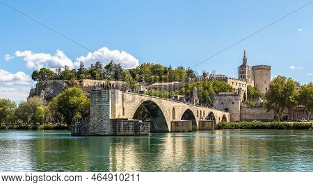 Saint Benezet Bridge In Avignon In A Beautiful Summer Day, France
