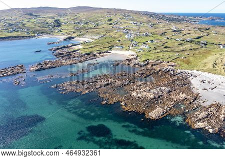 Aerial View Of Cloughcorr Beach On Arranmore Island In County Donegal, Republic Of Ireland