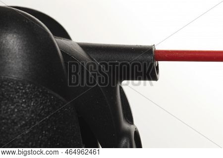 Nozzle And Red Straw From Can Of Spray