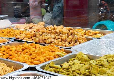 Bhujia, A Spicy Deep-fried Sev Filled With A Burst Of Flavors, Made Using Gram Flour, Moth Flour, An