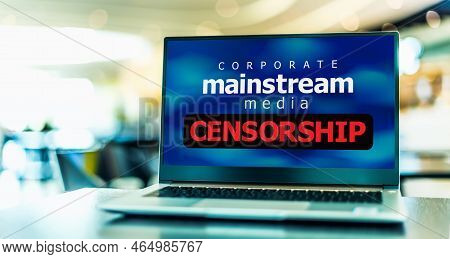 A Computer Displaying The Watchword: Mainstream Media Censorship