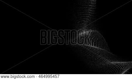 A Wave Of Particles. Abstract Background With Dynamic Wave. The Concept Of Technological Background.