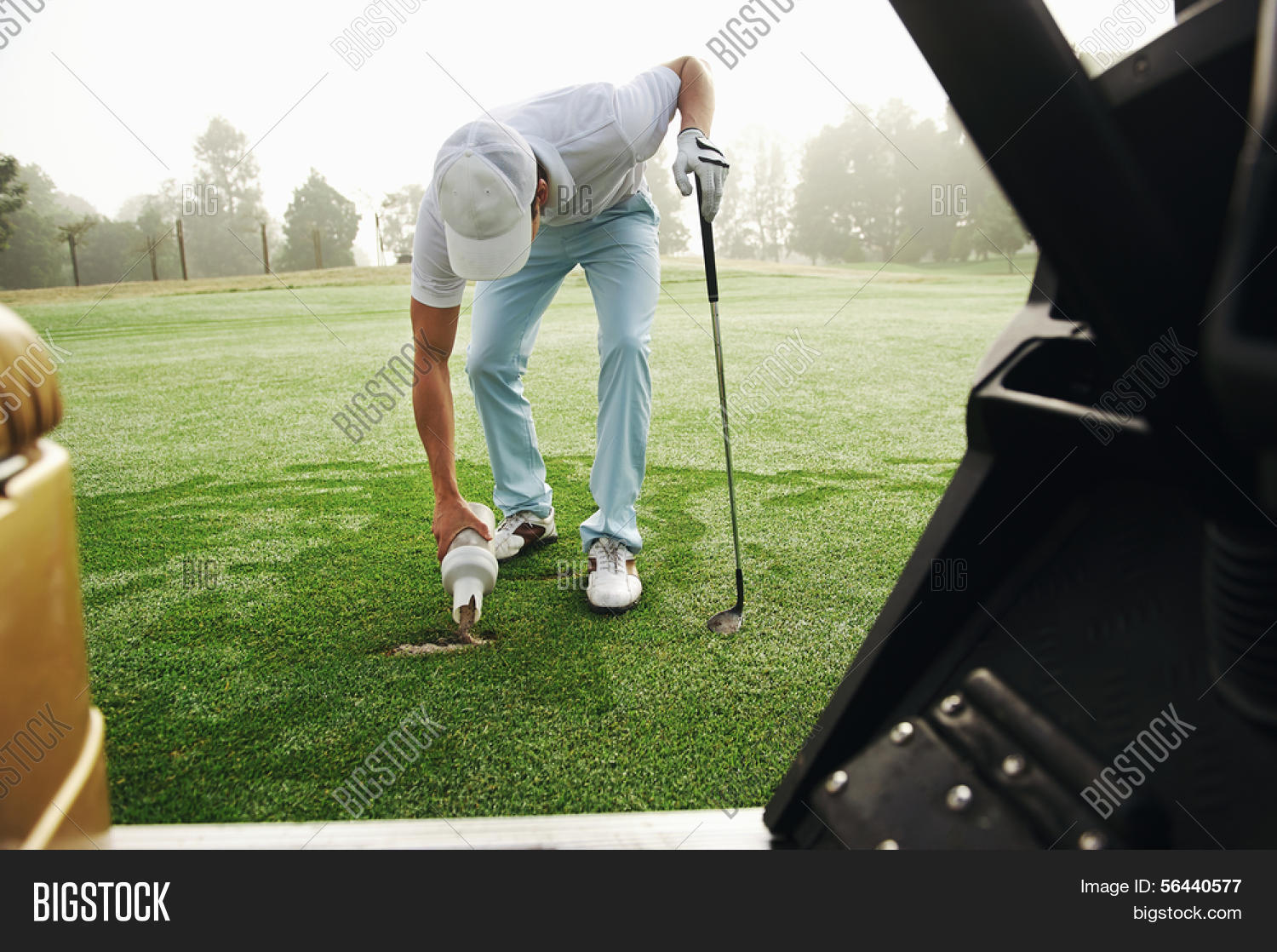 Golfer Repairing Divot Image & Photo (Free Trial) Bigstock