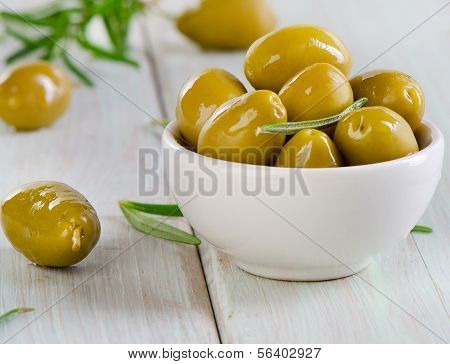 Olive verdi. Messa a fuoco selettiva