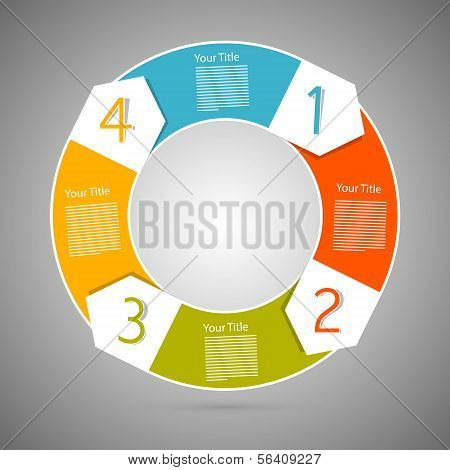 Retro Vector Circle Progress Steps For Tutorial, Infographics