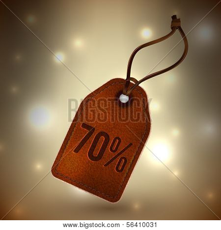 Leather price tag illustration - eps10