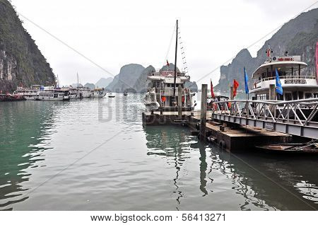 Tourist Junks In Halong Bay, Vietnam