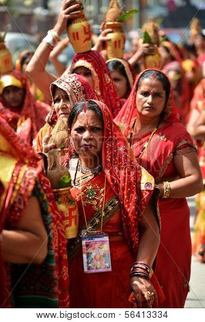 Celebração do Festival Dasain, no Nepal