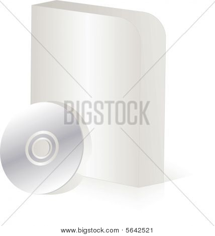 Pusty okrągły narożnik box oprogramowania z dysku cd