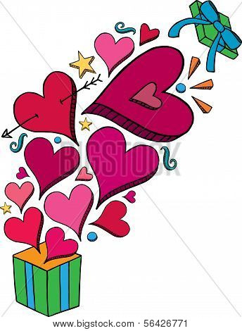 Doodle Heart Gift Explosion