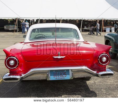 1957 Red Ford Thunderbird Rear View