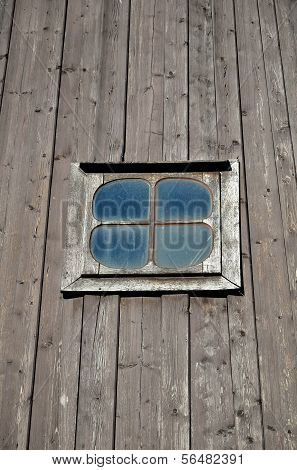 Old Clover Window On The Wood Wall
