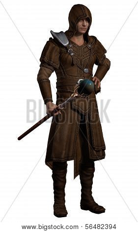 Fantasy Magician with Magic Staff