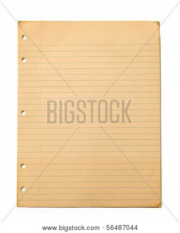 Vintage Ruled Paper Isolated