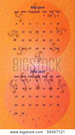 Art Brush may june calendar 2014