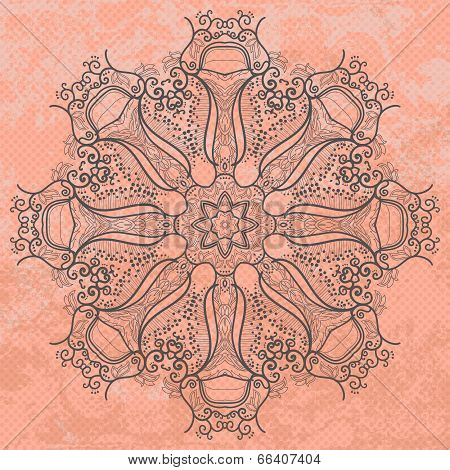 Abstract vector circle ornament. .
