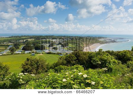 Isle of Wight view to Bembridge and Whitecliff Bay east of the island
