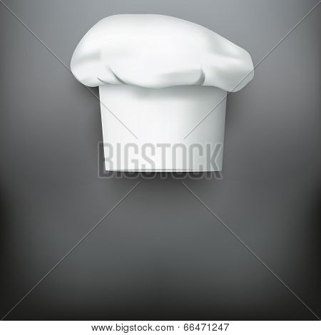 Background with white chef cap toque