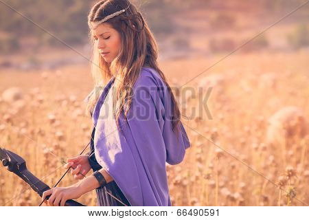 fantasy fiction woman with bow and arrow