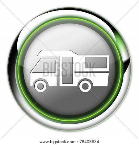 Icon, Button, Pictogram Motorhome