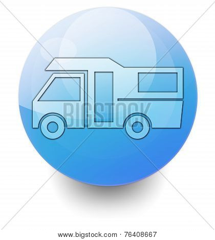 Icon, Button, Pictogram Motorhome