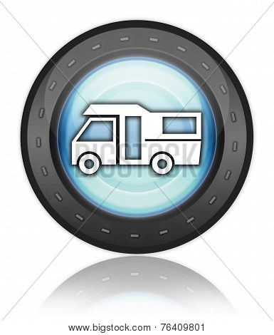 Icon, Button, Pictogram Motorhome