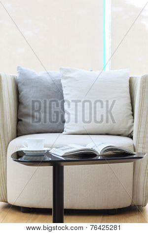 Armchair and pillows Modern style home interior decoration