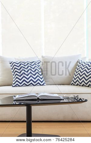 Sofa and pillows Modern style room interior