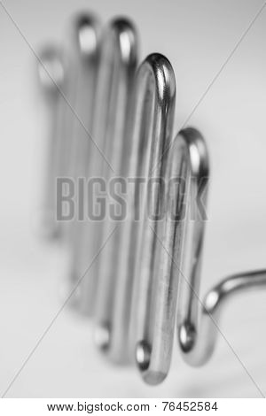 Macro close-up of potato masher