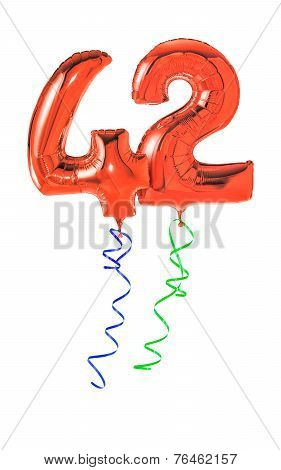Red balloons with ribbon - Number 42