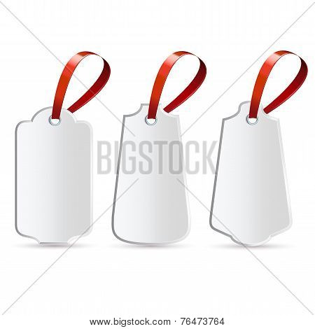 Three Labels With Ribbon Decorations