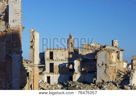 Belchite village destroyed in a bombing during the Spanish Civil War, Saragossa, Aragon, Spain