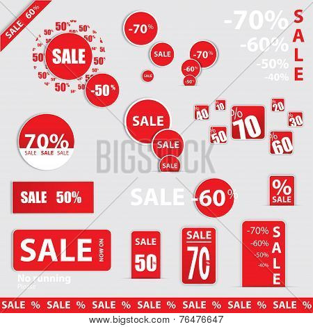 Big Sale, Sticker And Banners, Promotion