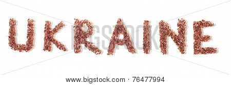 The Word Ukraine Laid Out From Fennel Seeds