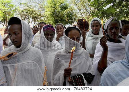 Celebration In Orthodox Ethiopian Christian Church.