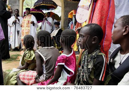Celebration In Orthodox Ethiopian Christian Church.