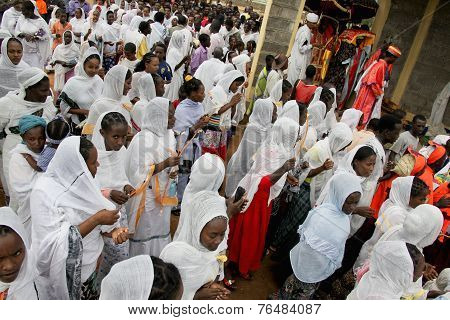 Celebration In Orthodox Ethiopian Christian Church.