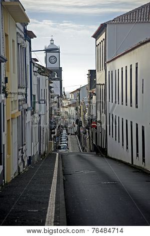 Street view in Ponta Delgada, Azores islands