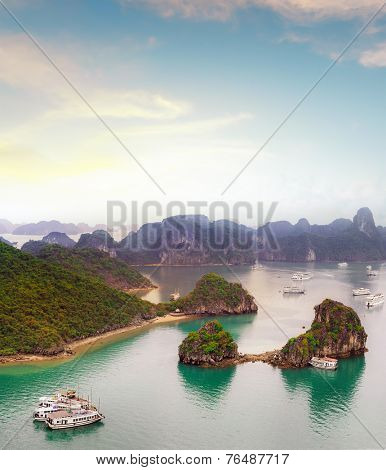 Amazing travel destination in Asia - Halong Bay exotic sea and islands in northern Vietnam
